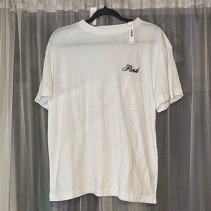 Victoria Secret Pink Oversized White Graphic T-Shirt